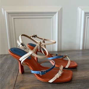 Elegant Women's Strappy Heels by Schutz, leather, size 6.5